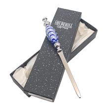 Shudehill Giftware Brieföffner mit Glasgriff 18,5 cm blau silber verpackt
