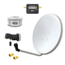 60cm  Sat Anlage Single LNB HD Digital Satfinder 20 m Kabel 1 Teilnehmer Antenne