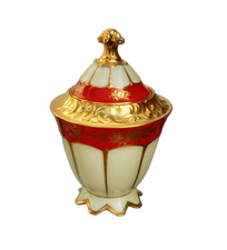 Prunkdeckeldose  Hutschenreuther Hohenberg DMHR Real Dresden Saxonia Art Deco