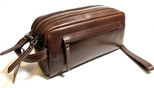 Leder braun kulturtasche - leder,