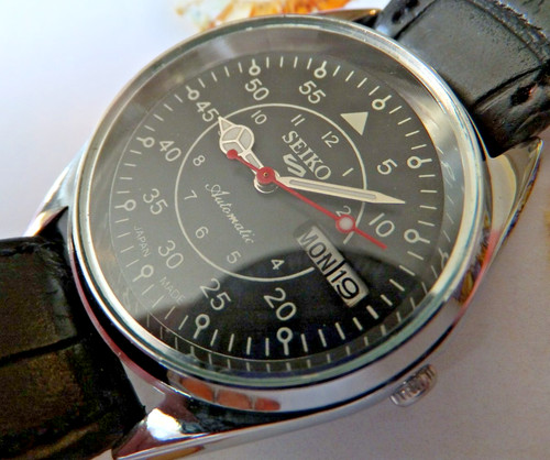 Seiko black fleiger - seiko, "fleiger