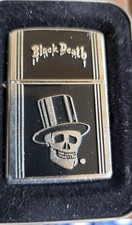 Zippo   Black Death   mit leerer Original Schachtel  Gezündet  von  2001