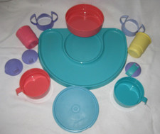 Tupperware Baby Fütter Set Tablett Trinklernbecher Babyfüttertassse Teller