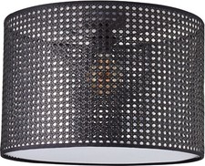 COUCH♥  Decken Leuchte Lampe FEINES GEFLECHT Metall Rattan schwarz  45 cm