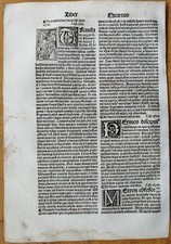 Original Post Inkunabel-Blatt Heilige Holzschnitt Hieronymus - 1508
