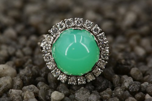 Chrysopras ring 750 gold - 6,
