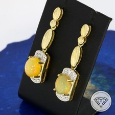 Wert 1.200,- Edle Feuer Opal Damen Quarz Ohrstecker 333 / 8 Karat Gold xxyy