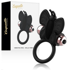 COQUETTE CHIC DESIRE - COCKRING SCHMETTERLING MIT Massagegerät SCHWARZ/ GOLD -