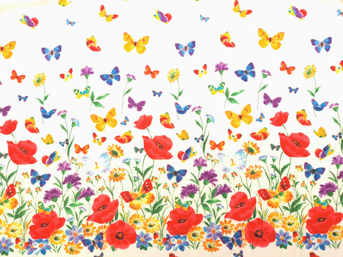 Stoff blumen schmetterlinge - stoff,