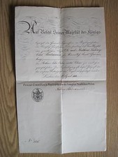Preussen Urkunde Roter Adler Orden IIII.Klasse     original!!!!!!