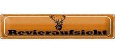 mrdeco Metall Schild 46x10cm Revieraufsicht Jagd Deko Blechschild