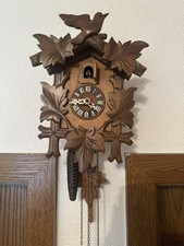 Schöne antike Schwarzwälder Kuckucksuhr - Lyrawerk, Holzkuckuck