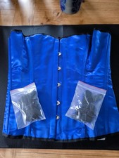 Elegante blaue Satin-Corsage | Neu & ungetragen | Hochzeit Party Burlesque
