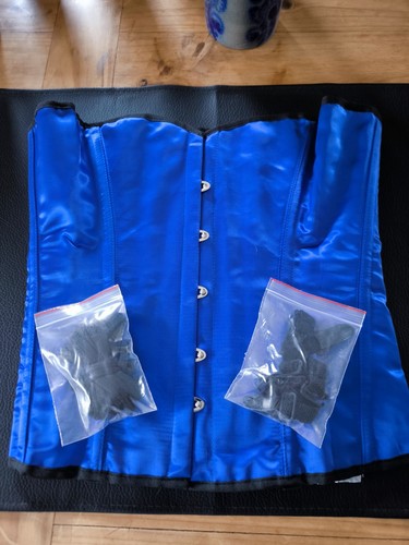 Elegante blaue satin corsage - blaue, |