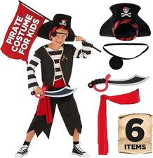 Schwarzes Piratenkostüm für