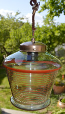 Alte Deckenlampe aus Glas /30iger Jahre - geschlossener Korpus ca. 21x20x13cm