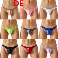 DE Herren Glänzende Unterwäsche Bulge Pouch G-String Slips Tanga Strings