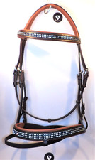 braune Leder Trense Strass 3