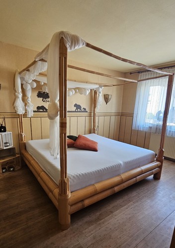Bambus himmelbett 2x2 mit - bambus,