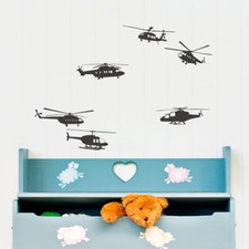  Wandtattoo Hubschrauber Set