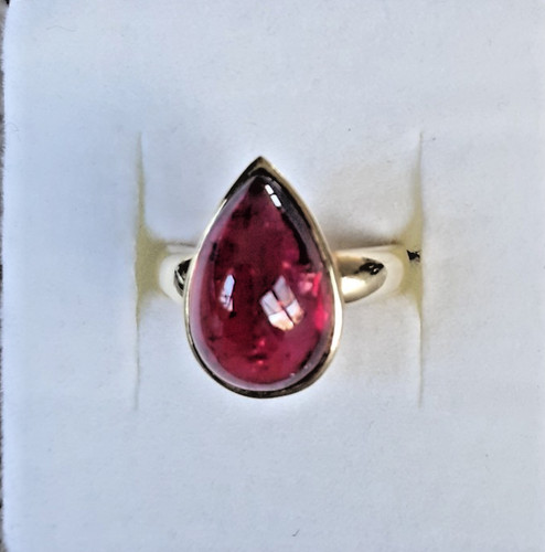 Turmalin goldring rubellit 14k - turmalin-goldring,