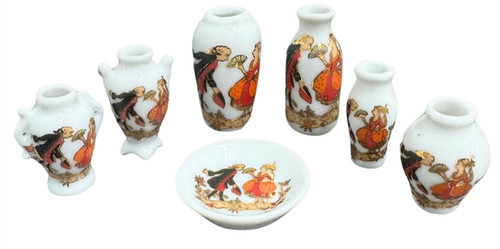 Puppenhaus vase teller set - teller,