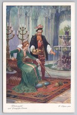 c1910s Rubezahl & Princess Emma German Folklore Postcard by F. Elzner