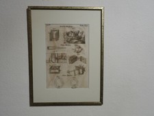 Orig.(1699) Kupferstich mit Holzrahmen und Glas, Schall Malerei