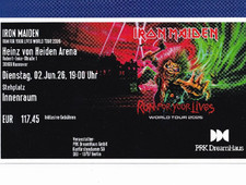 IRON MAIDEN HANNOVER 2026 Ticket Stehplatz Karte 2.6.26 Arena Tour Innenraum