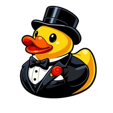3x Sticker Rubber Duck Tuxedo