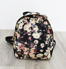 Primark Damen Mädchen Samt Rucksack Blumen Tasche Backpack mit floralem Motiv
