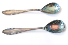 Antikes Besteck 2 Kompottlöffel aus der Vorkriegszeit 1928 Versilbert Wellner