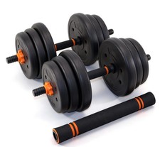 2in1 Hantelset Langhantel + Kurzhantel verstellbar 20 KG Gewinde 25