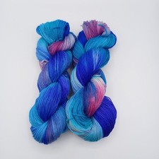 (9,90€/100 g) handgefärbte Sockenwolle 4 fach Färbung Polar Light 28 Neon Farben