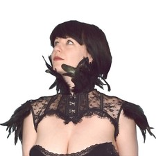 Federkragen, viktorianisches Gothic Halskette* Bolero WGT Halsband aus Spitze