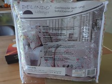 Delindo+Bettüberwurf/Sofaüberwurf+Gesteppt+Geblümt