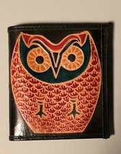 Portemonnaie Leder mit Motiv Eule Geldbörse Ledergeldbörse