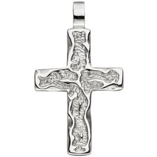 NEU Herren Kreuz Anhänger echt Silber 925 Kreuzanhänger Hammer Design 33mm groß