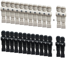 Kicker Set 2x(11+2 Reserve) Schwarz Weiß Orig Löwen Kickerfiguren 16mm+Schrauben