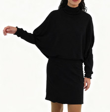 Rollkragen Kleid von High use * Gr.34/ 36 *schwarz mit Fledermausärmel