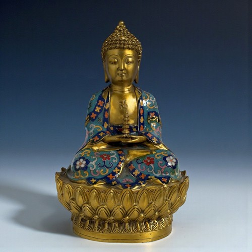 Cloisonné buddha bronze china - cloisonné,
