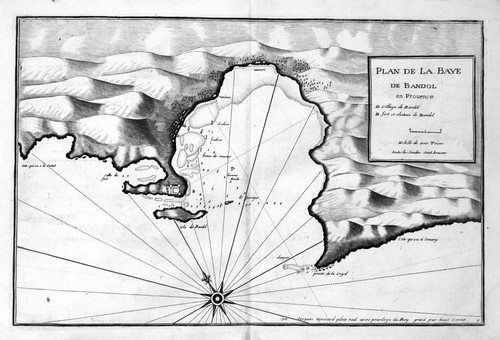 1732 bandol port carte - carte, gravure