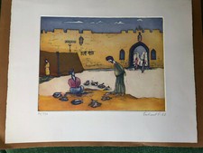 Eschrat Tellert  Radierung Scheich Nakkit aus 1001 Nacht