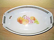 Emaille Brotkorb Brötchenkorb Brotkörbchen Früchte Motiv - shabby chic:)