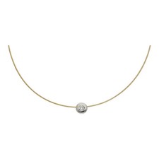 Brillant Anhänger mit Halsreif 585/ 14 K Gold Geschenk Goldschmuck H02.995