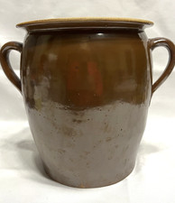 Topf Steingut braun glasiert