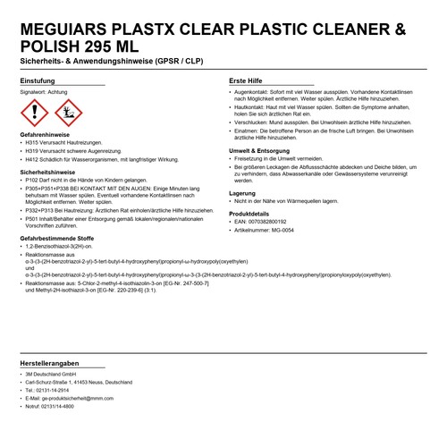 Meguiars plastx clear plastic - meguiars,