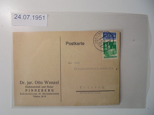 4944 1951 postkarte von - 24.07.1951,