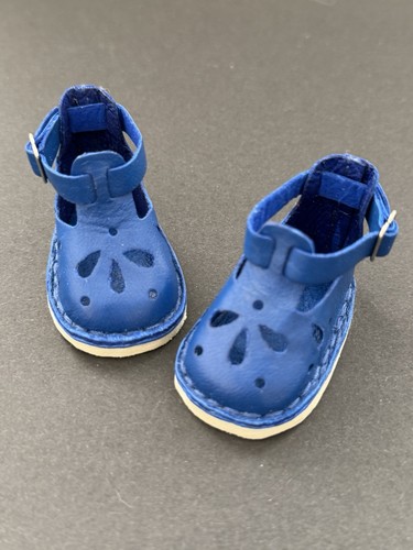 Blauen puppensandalen leder - puppensandalen,