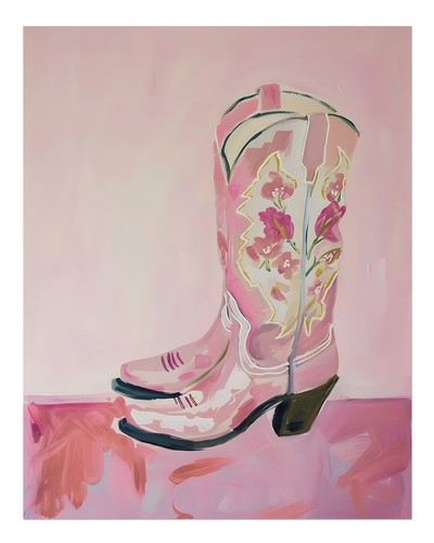 Rosa cowboy stiefel wandkunst - rosa, cowboy-stiefel-wandkunst